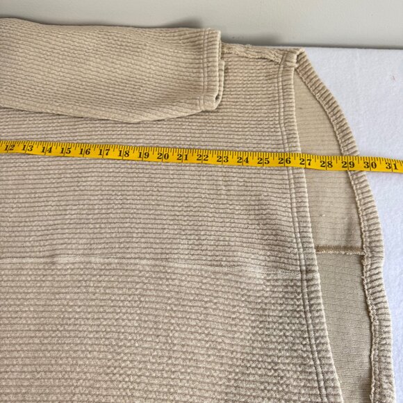 FREE PEOPLE Oversized V-Neck Tan Sweatshirt - Picture 9 of 9